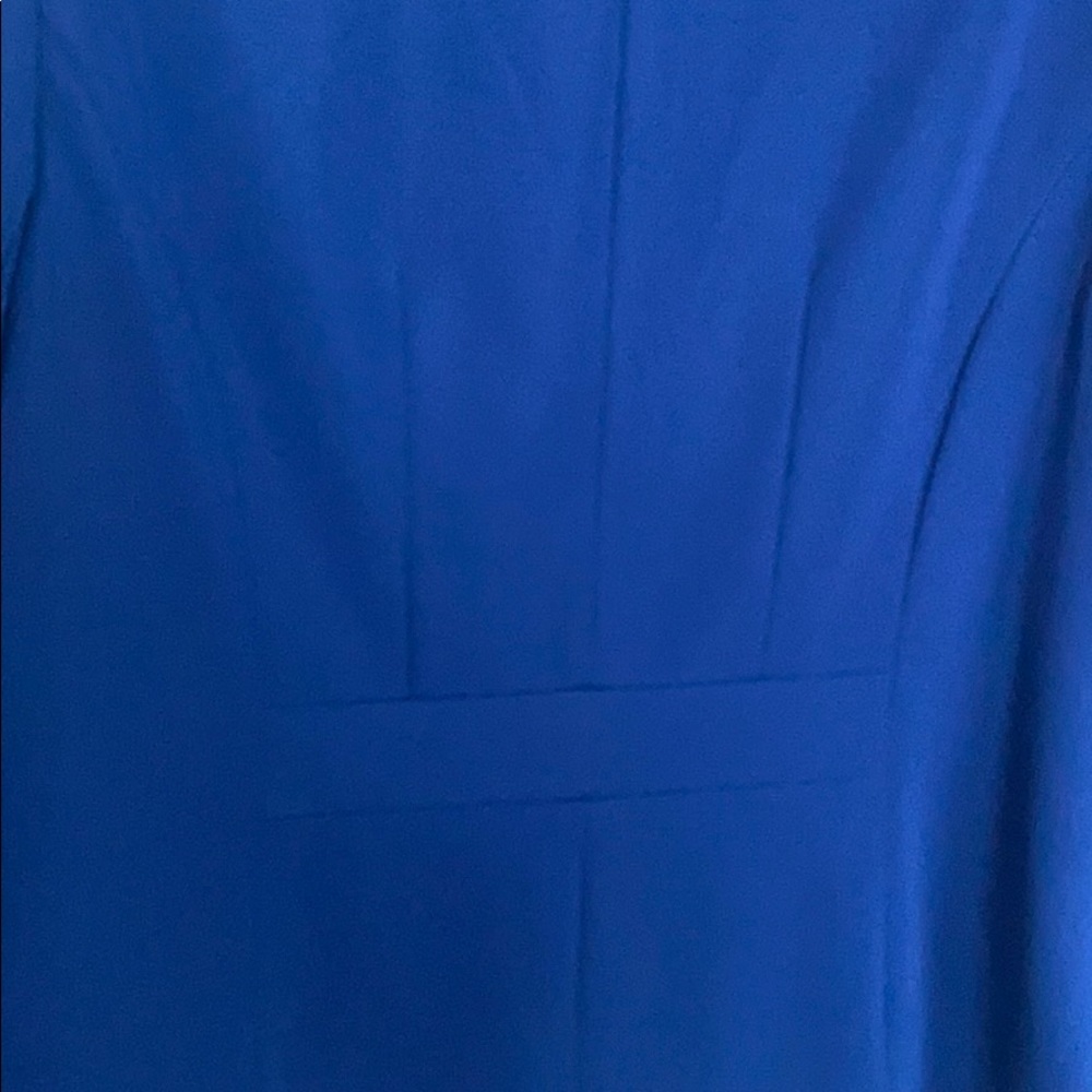 Dress Barn Blue lined jacket W/ ruched sleeve - Picture 4 of 13